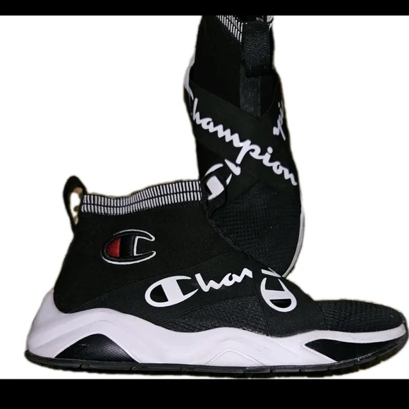 Champion Mens Black and White Crossiver Sneakers - Picture 7 of 12